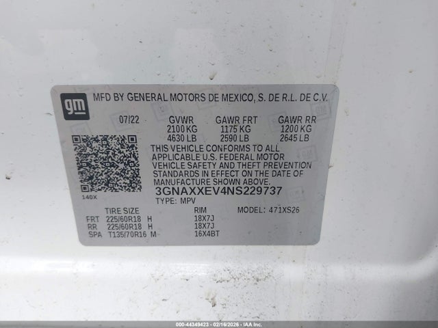 2022 CHEVROLET EQUINOX 3GNAXXEV4NS229737 Photo 8
