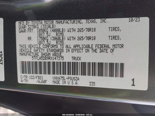 2024 TOYOTA TUNDRA 5TFLA5DB9RX147375 Photo 8