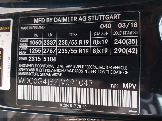 2018 MERCEDES-BENZ GLC 300 WDC0G4JB7JV091043 Photo 8