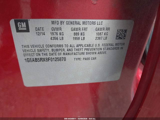 2015 CADILLAC ATS 1G6AB5RX8F0125870 Photo 8