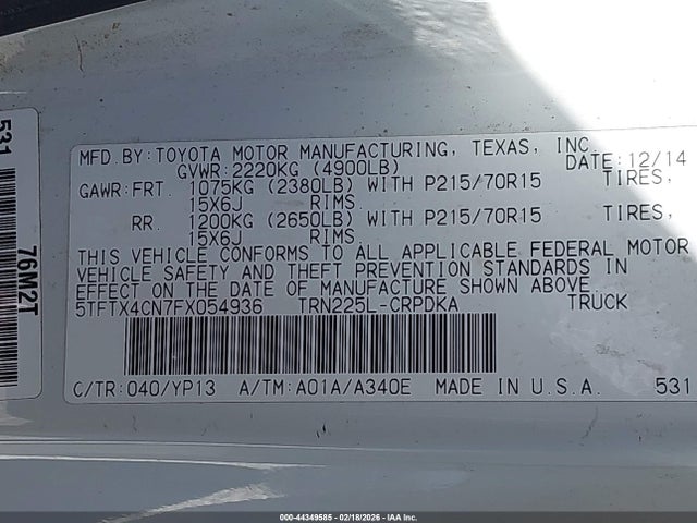 Toyota Tacoma 2015 5TFTX4CN7FX054936 Image 9