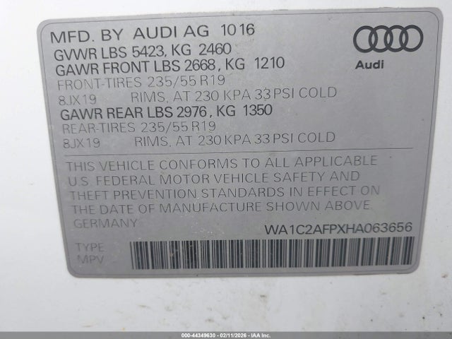 2017 AUDI Q5 WA1C2AFPXHA063656 Photo 8