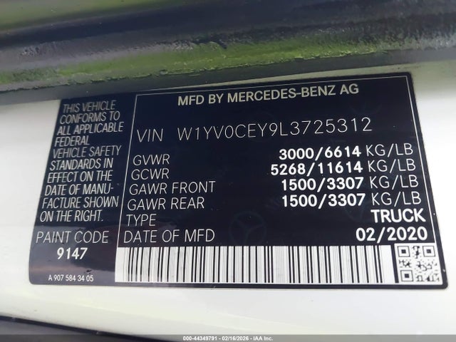 2020 MERCEDES-BENZ METRIS W1YV0CEY9L3725312 Photo 8
