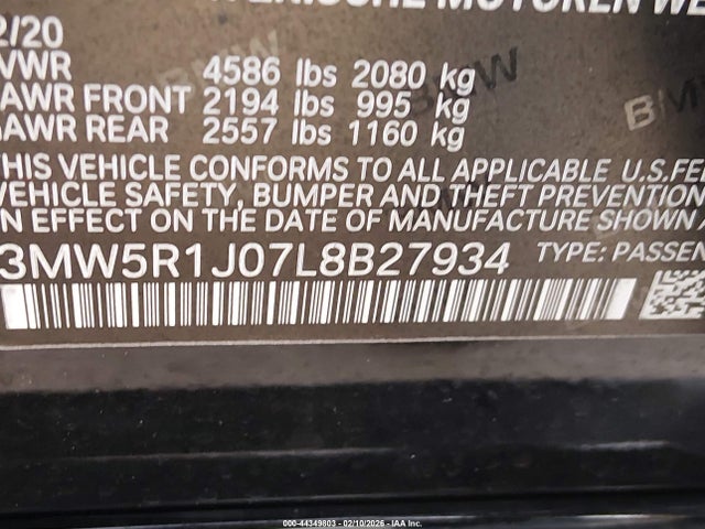 3MW5R1J07L8B27934 BMW 330I