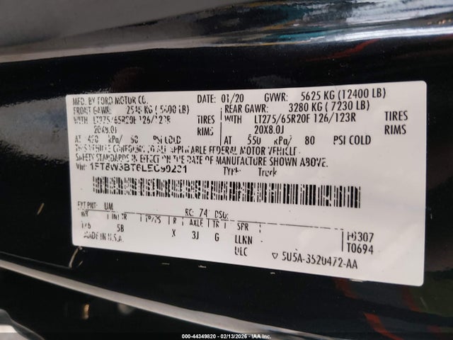 Ford F-350 Lariat 2020 1FT8W3BT6LEC90231 Image 9