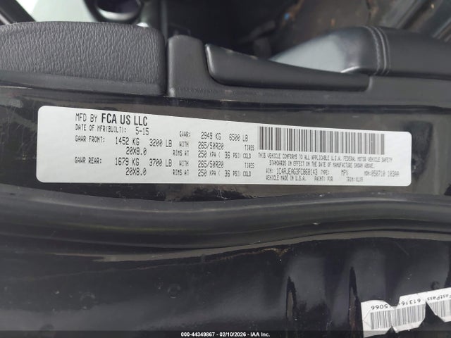 1C4RJEAG3FC868143 Jeep Grand Cherokee Altitude