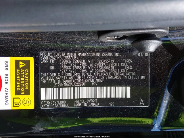 Aukcja sprzedaży 2010 Lexus Rx 350, vin: 2T2ZK1BA3AC022980, numer aukcji: 44349916