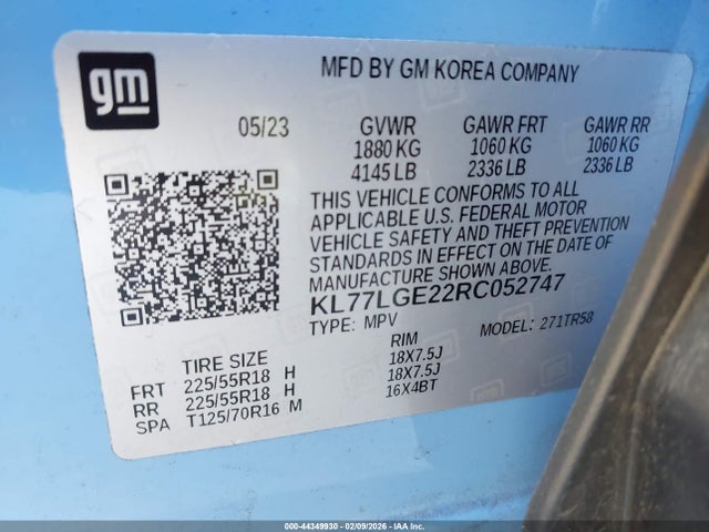 KL77LGE22RC052747 Chevrolet Trax Fwd 1rs