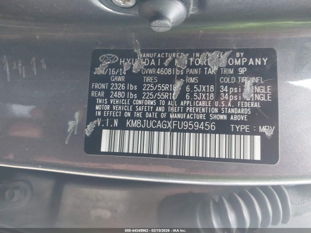 KM8JUCAGXFU959456 Hyundai Tucson Limited