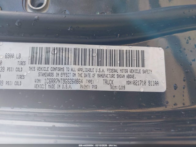 Aukcja sprzedaży 2016 Ram 1500 Laramie, vin: 1C6RR7NT9GS260864, numer aukcji: 44350084