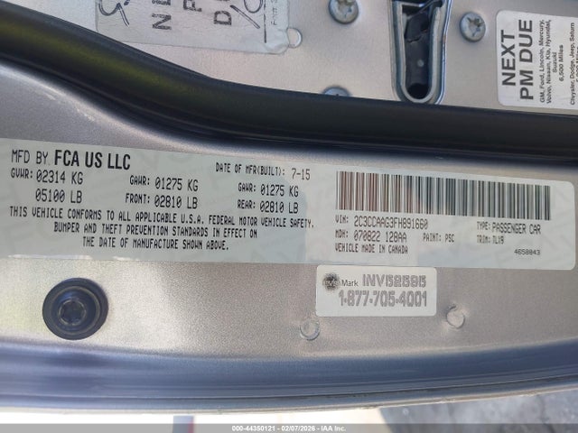 Chrysler 300 Limited 2015 2C3CCAAG3FH891660 Image 9