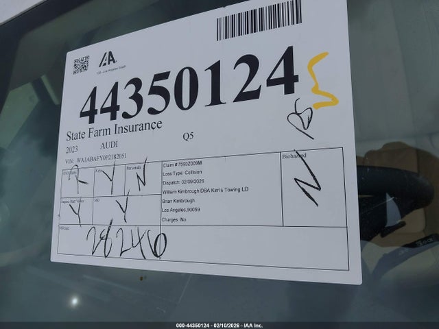Продаж на аукціоні авто 2023 Audi Q5 Premium 40 Tfsi Quattro S Tronic, vin: WA1ABAFY0P2182051, номер лоту: 44350124