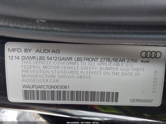 2016 AUDI A6 WAUFGAFC7GN003081 Photo 8