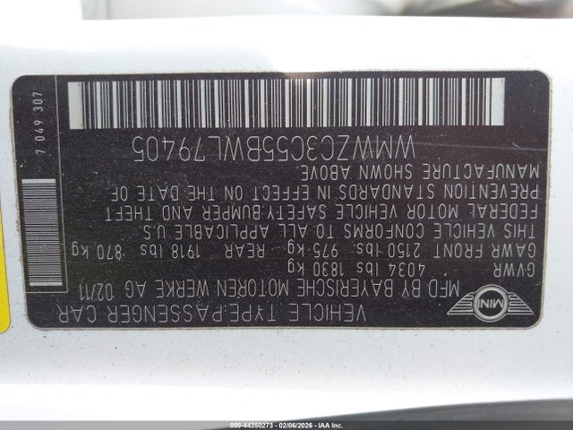 2011 MINI COOPER S COUNTRYMAN WMWZC3C55BWL79405 Photo 8