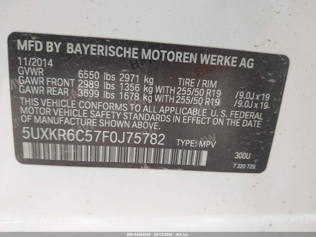 5UXKR6C57F0J75782 BMW X5 Xdrive50i
