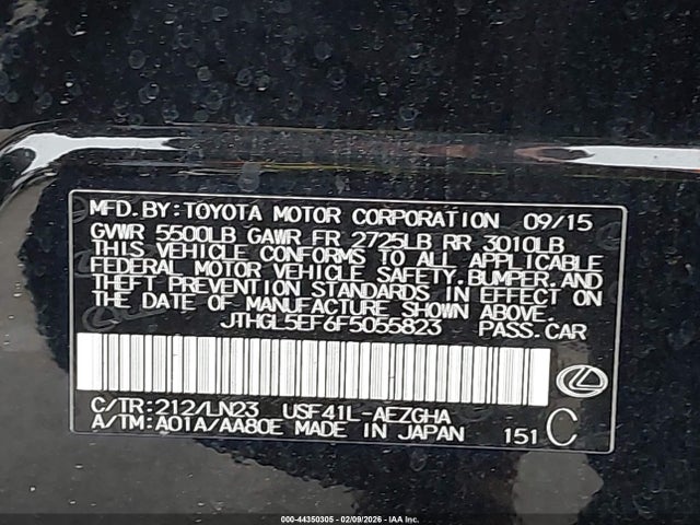 Продажа на аукционе авто 2015 Lexus Ls 460 L, vin: JTHGL5EF6F5055823, номер лота: 44350305