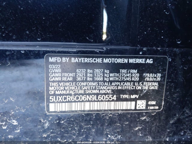5UXCR6C06N9L60554 BMW X5 Xdrive40i