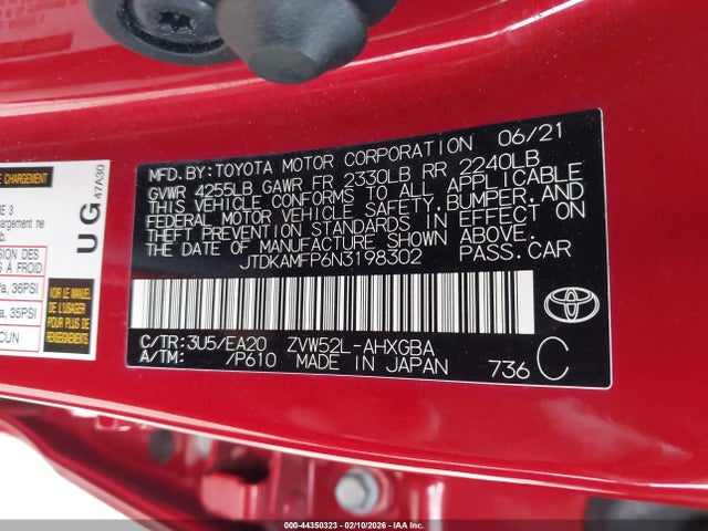 2022 TOYOTA PRIUS PRIME JTDKAMFP6N3198302 Photo 8