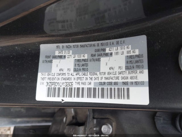 2020 MAZDA MAZDA3 3MZBPBCMXLM132809 Photo 8