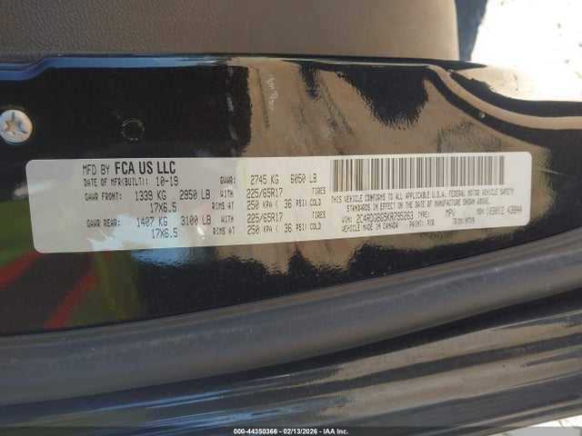 Продажа на аукционе авто 2019 Dodge Grand Caravan Se 35th Anniversary Edition, vin: 2C4RDGBG5KR795263, номер лота: 44350366