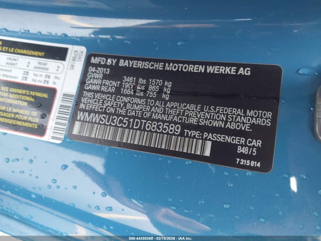 2013 MINI HARDTOP WMWSU3C51DT683589 Photo 8