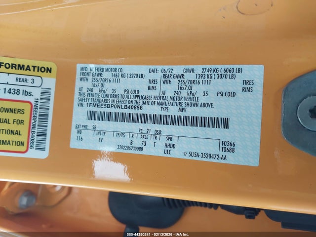 2022 FORD BRONCO 1FMEE5BP0NLB40856 Photo 8