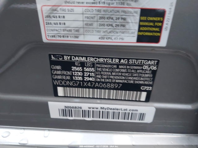 Продажа на аукционе авто 2007 Mercedes-benz S 550, vin: WDDNG71X47A068897, номер лота: 44350447