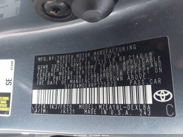 Toyota COROLLA LE 2024 5YFB4MDE8RP225070 Image 9