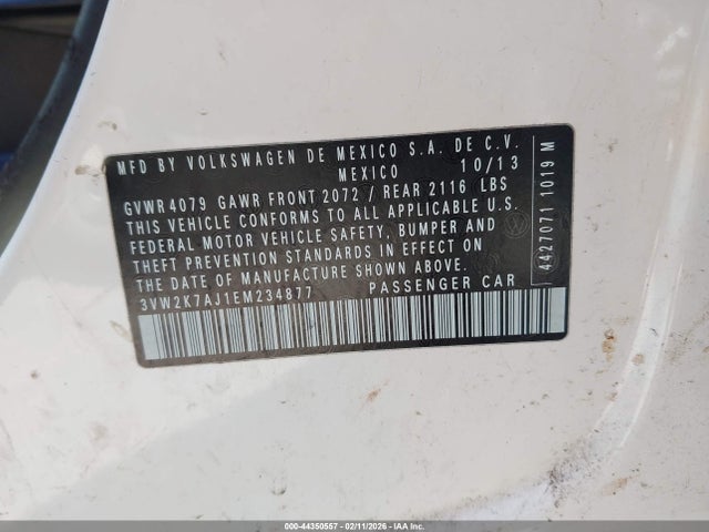 3VW2K7AJ1EM234877 Volkswagen Jetta 2.0l S