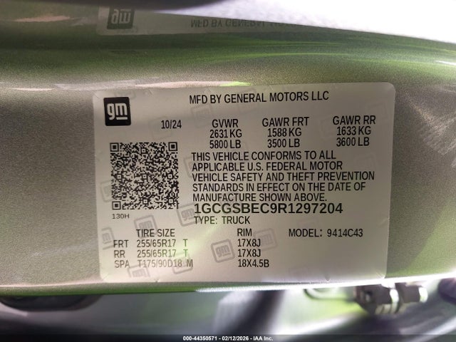 1GCGSBEC9R1297204 Chevrolet Colorado 2wd Wt