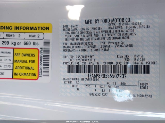 1FA6P8R05S5502232 Ford Mustang Dark Horse Fastback