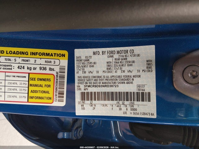 Ford Bronco Sport Badlands 2022 3FMCR9D93NRD38723 Image 9
