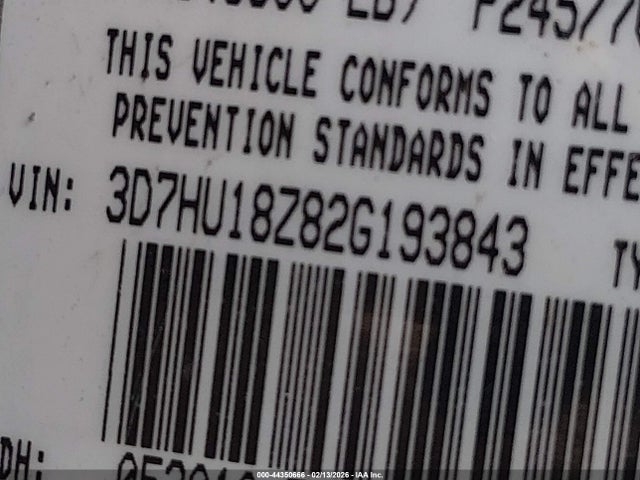 2002 DODGE RAM 1500 3D7HU18Z82G193843 Photo 8