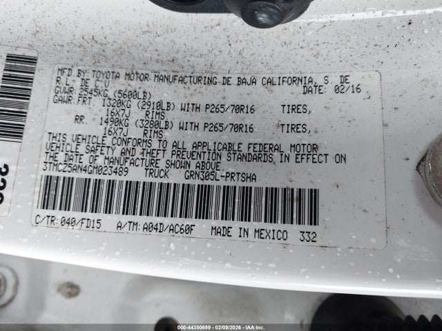 3TMCZ5AN4GM023489 Toyota Tacoma Trd Off Road/trd Sport