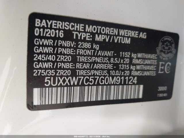 2016 BMW X4 5UXXW7C57G0M91124 Photo 8
