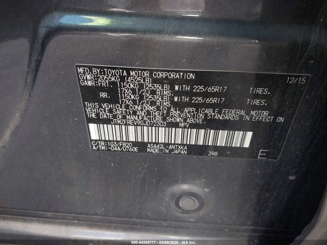 JTMZFREV9GJ072303 Toyota RAV4 LE
