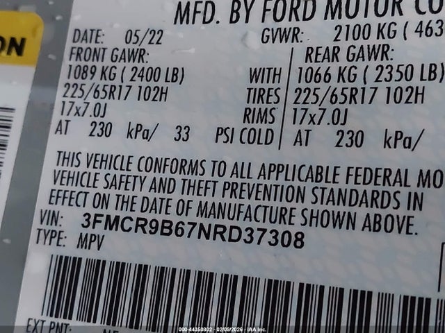 Ford Bronco Sport Big Bend 2022 3FMCR9B67NRD37308 Image 9