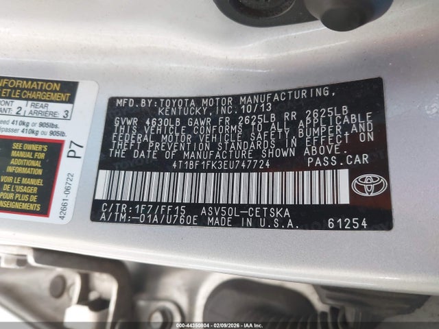 Toyota CAMRY SE 2014 4T1BF1FK3EU747724 Image 9