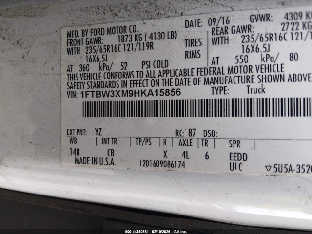 1FTBW3XM9HKA15856 Ford Transit-350