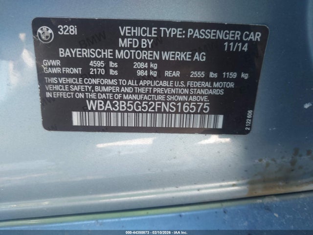 2015 BMW 328I WBA3B5G52FNS16575 Photo 8