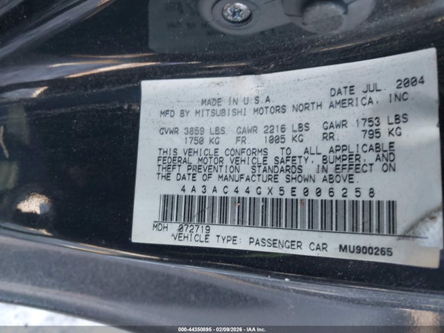 2005 MITSUBISHI ECLIPSE 4A3AC44GX5E006258 Photo 8