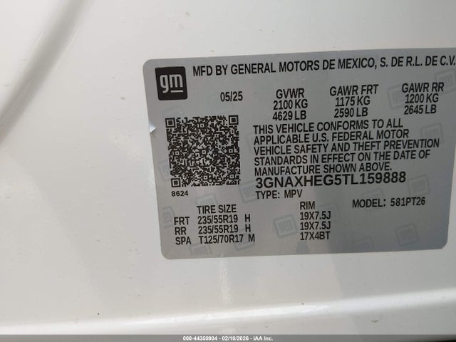 3GNAXHEG5TL159888 Chevrolet Equinox Fwd Lt