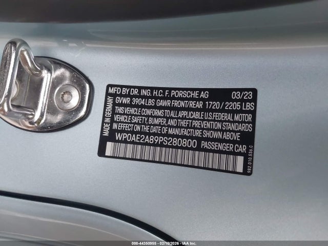 Porsche 718 Cayman Gt4 Rs 2023 WP0AE2A89PS280800 Image 9
