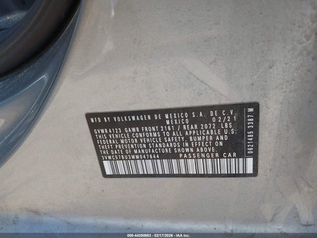 2021 VOLKSWAGEN JETTA 3VWC57BU3MM047644 Photo 8