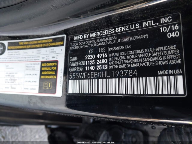 2017 MERCEDES-BENZ AMG C 43 55SWF6EB0HU193784 Photo 8