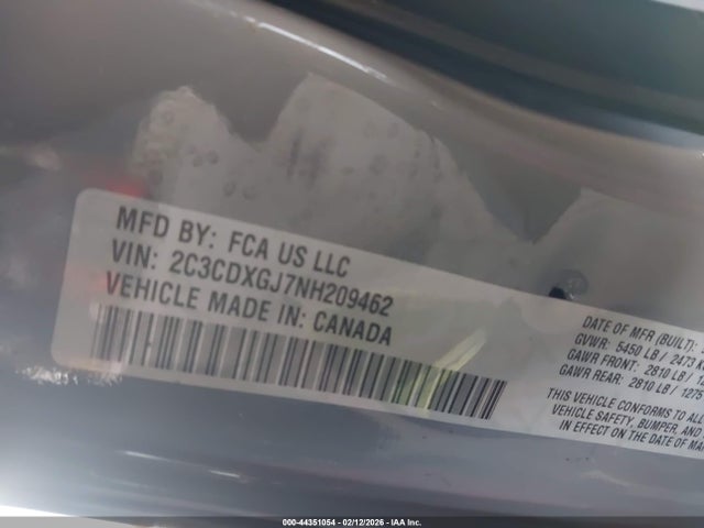 Продажа на аукционе авто 2022 Dodge Charger Scat Pack, vin: 2C3CDXGJ7NH209462, номер лота: 44351054
