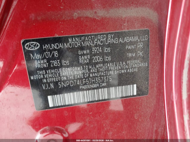 Hyundai ELANTRA SE 2018 5NPD74LF5JH357375 Image 9