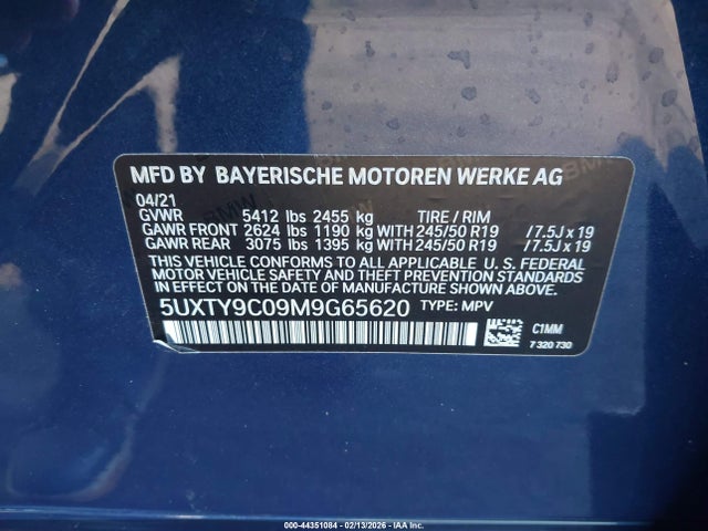 2021 BMW X3 5UXTY9C09M9G65620 Photo 8