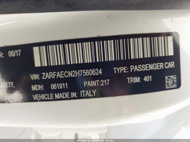 Alfa Romeo Giulia Ti Rwd 2017 ZARFAECN2H7560624 Image 9