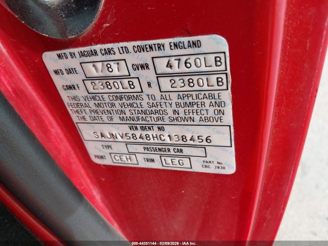 1987 JAGUAR XJS SAJNV5848HC138456 Photo 8